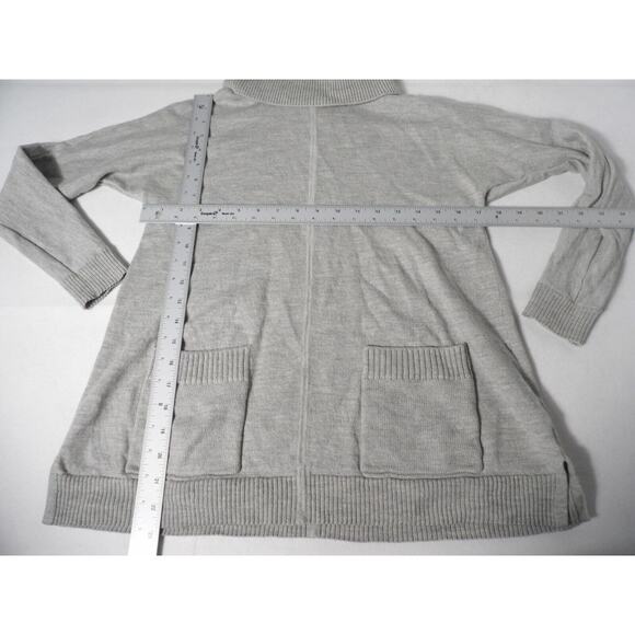 Talbots Womens Small Merino Wool Turtleneck Small Gray Front Pockets Capsule - Picture 6 of 11
